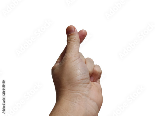 Cuadro en lienzo Hand gesture making a heart symbol with fingers for minimalist design on transpa