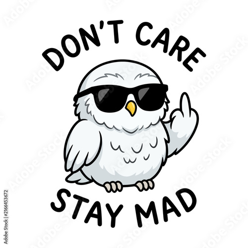 Bild auf Leinwand Cool Owl with Sunglasses Displaying Indifferent Attitude.