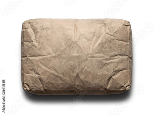 Brown paper sack isolated on white background