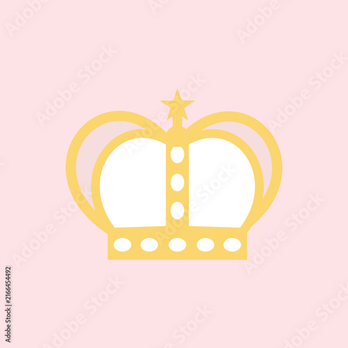 A yellow golden royal crown icon topped with a star, isolated as a transparent illustration. Ideal for king, queen, princess, monarchy, VIP, reward, logo, and luxury designs.