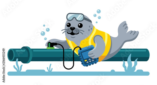 Seal inspecting pipeline with ultrasonic equipment