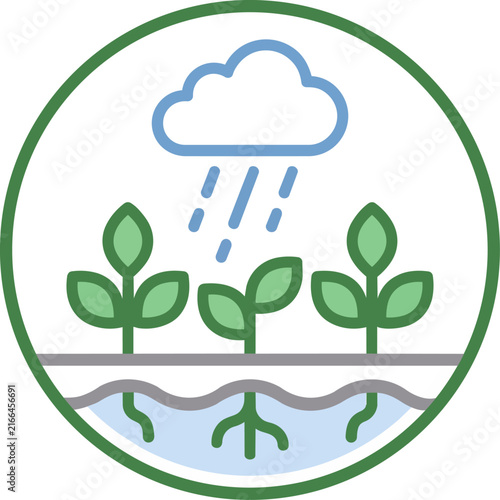 Agricultural irrigation system icon