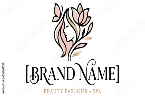 Abstract Flower Logo Vector Illustration with Elegant Floral Symbol, Flame Shape, Heart Silhouette and Decorative Design for Business Branding, Cards and Company Identity