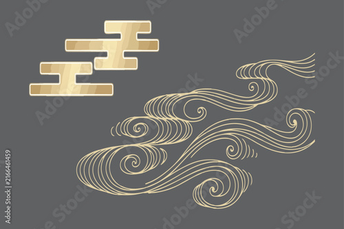 Vintage  Ornament with Ornate Gold Frame, Swirl Pattern, Decorative Leaves and Abstract Vector Background for Cards, Banners and Elegant Design