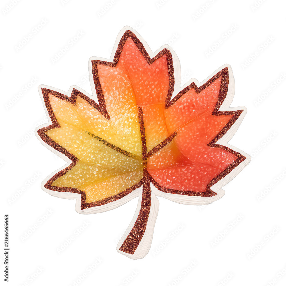 Fototapeta premium PNG Colorful autumn maple leaf illustration.