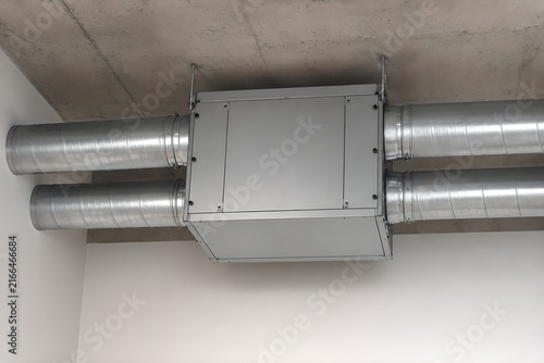 Heat Recovery Ventilation Unit with Four Galvanized Air Duct Connections