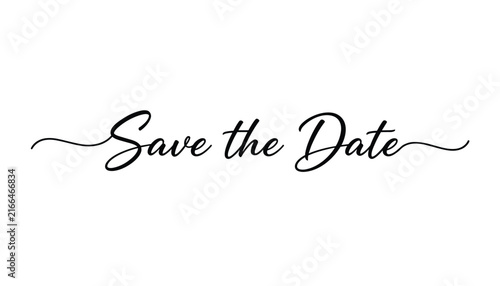 Elegant Save the Date text in a beautiful calligraphy script font, perfect for wedding invitations and formal event announcements.