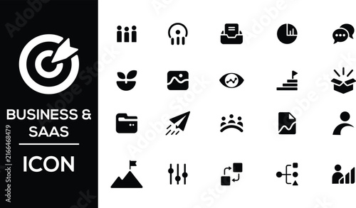 Business and SaaS Icon Set Minimalist Vector Symbols