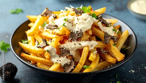 Delicious loaded baked potato with toppings.