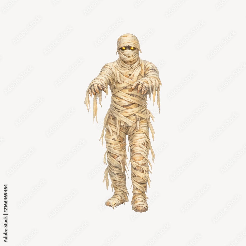 Fototapeta premium Ancient mummy with glowing eyes