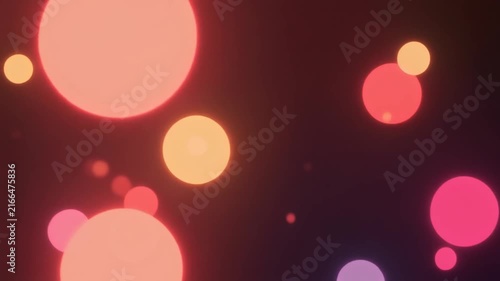 Soft Coral and Peach Neon Bokeh Orbs Floating Motion Background