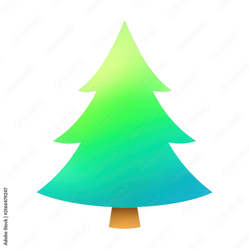 Fototapeta premium PNG Gradient evergreen tree illustration.
