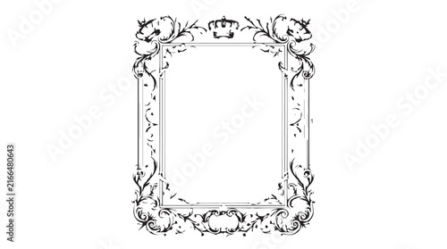 Intricate vintage decorative frame border with floral scrollwork and ornate embellishments.