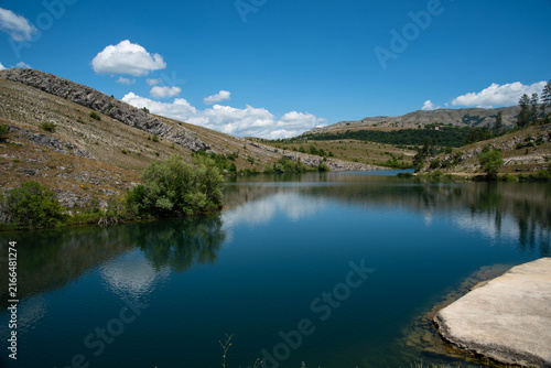 View of Klinje lake, Bosnia and Herzegovina. Beautiful nature. Nobody.