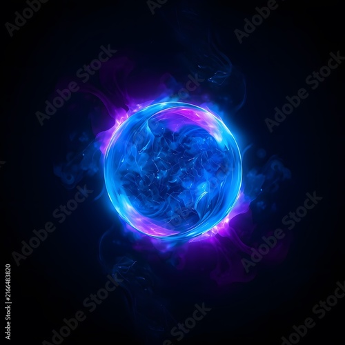 Futuristic Neon Energy Orb with Plasma Glow