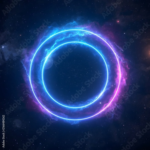 Premium Neon Galaxy Portal with Cosmic Energy Glow