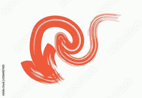 Hand Draw Brush Arrow Curved Stroke