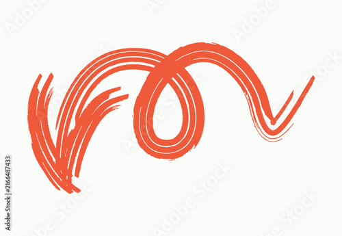 Hand Draw Brush Arrow Curved Stroke