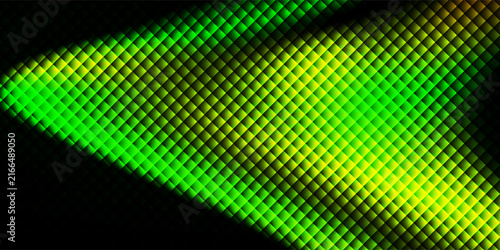 Abstract futuristic soundwave made of glowing green vertical light bars forming a smooth wave pattern, neon green gradient glow.Design Vector Eps 10