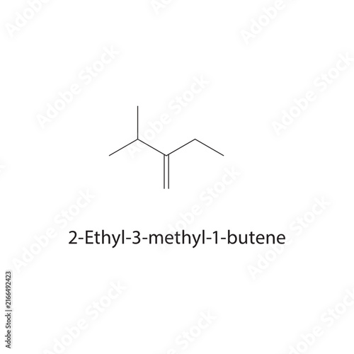 Картината върху платно 2-Ethyl-3-methyl-1-butene skeletal structure