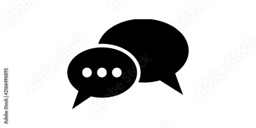 Canvastavla Chat speech bubbles silhouette icon vector illustration containing typing dots message symbol for digital communication social media apps and customer conversation