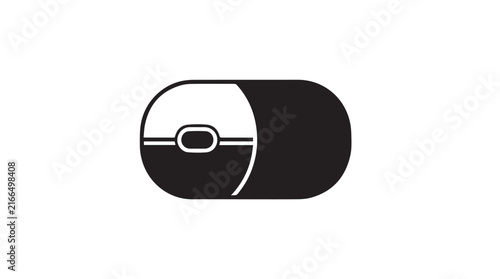 Minimalist black and white rounded toggle switch icon representing power control in UI design.