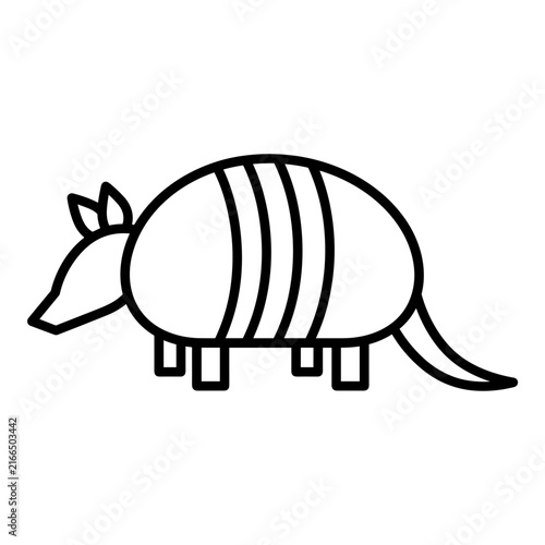 Simple Line Art Illustration of an Armadillo.