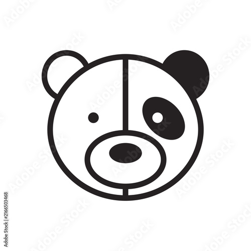 Simple Line Art Icon of a Teddy Bear Face.