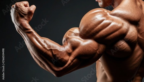 Strong Muscular Arm Flexing Biceps
