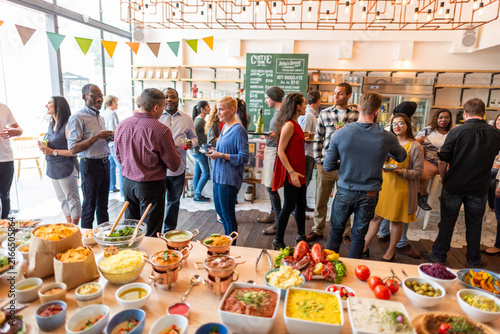 Konstfotografi Lively office party gathering photo
