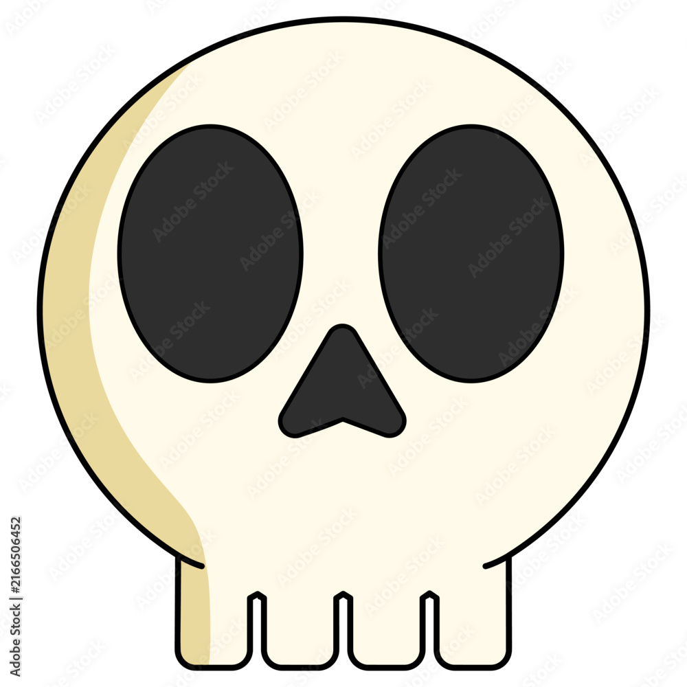 Naklejka premium cute-cartoon-human-skull