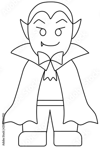 Foto cute-vampire-dracula-character-line-art