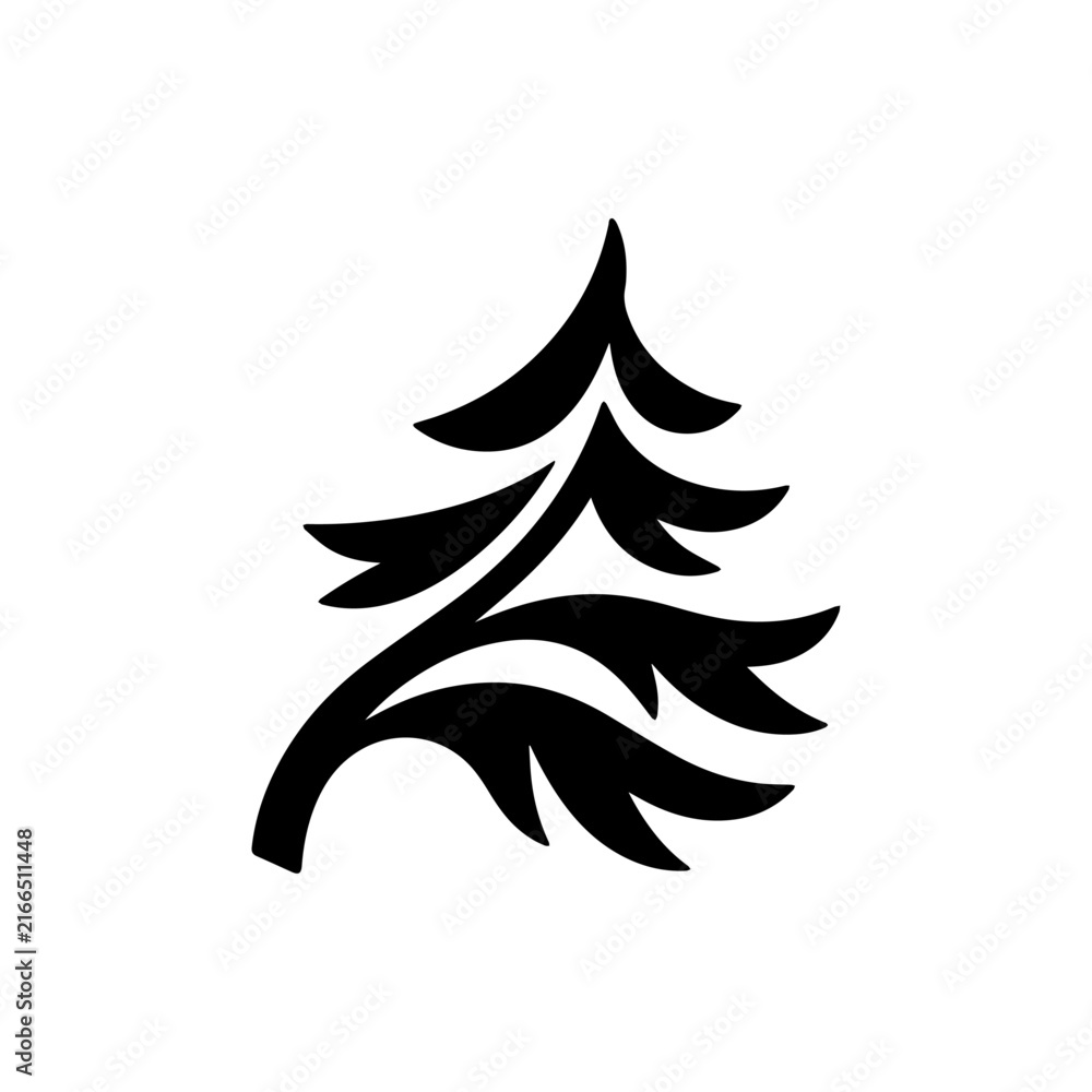 Obraz premium Christmas Pine Tree Branch Winter Holiday Vector Illustration