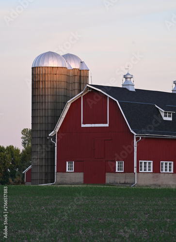 Red Barn at Sunset