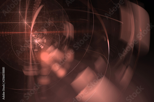 futuristic red digital lens flare - abstract technology concept, neon light rays, glowing particles, cyberpunk atmosphere, motion blur effects