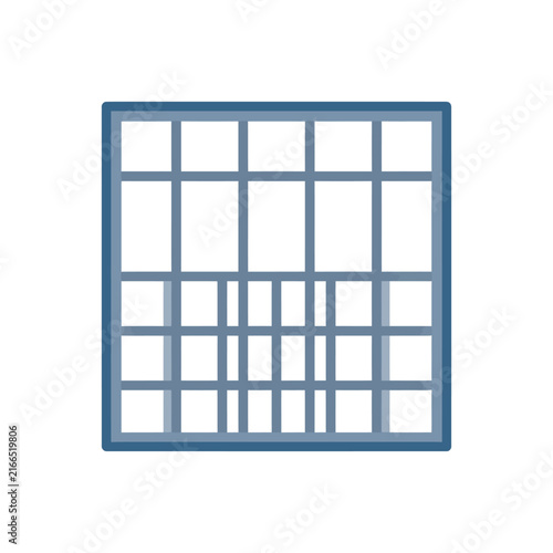 Geometric Window Grid Abstract Blue Frame