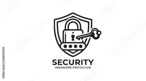 Security Shield and Lock Icon Representing Password Protection, Encryption, and Privacy Awareness.