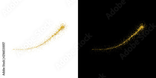 Elegant gold glitter splatter and bokeh with shimmering sparkling stars and luxury glowing effect overlay with falling confetti glow