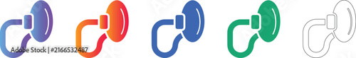 Professional Medical Suction Catheter Icons Set