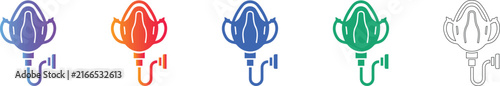 Anesthesia Mask Icon Set