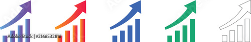 Rising Trend Arrow Chart Icon Set for Business Analytics