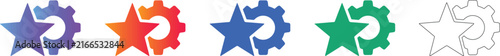 Star and Gear Configuration Icon Set for System Settings