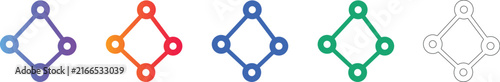 Network Connection Node Icons Set