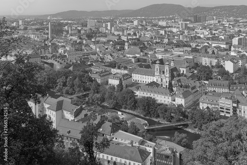 View from Schlossberg Castle, Graz, Styria, Austria