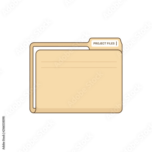 Manila folder labeled project files designed for document organization and office administration tasks.
