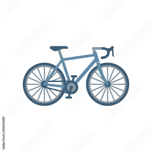 Light Blue Road Bicycle with Spoked Wheels Isolated on White Background
