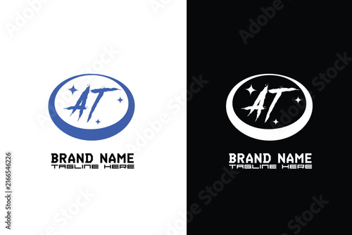 AT letter logo and clothing logo for fashion, streetwear, urban, apparel, y2k