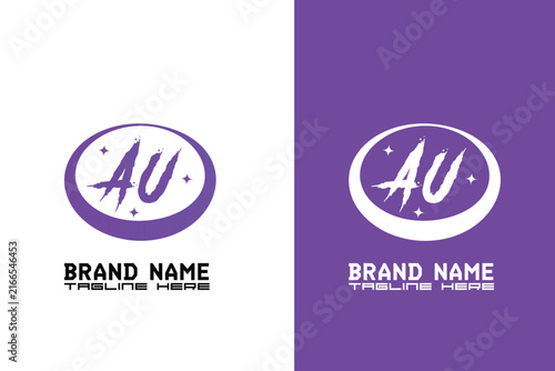 AU letter logo and clothing logo for fashion, streetwear, urban, apparel, y2k
