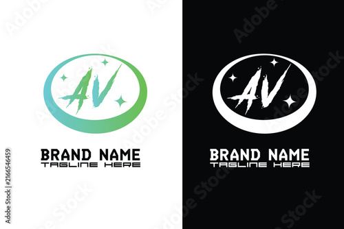 AV letter logo and clothing logo for fashion, streetwear, urban, apparel, y2k