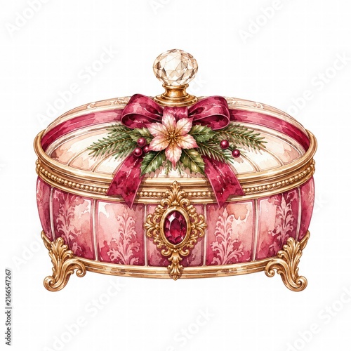 Elegant Decorative Box with Floral Accents